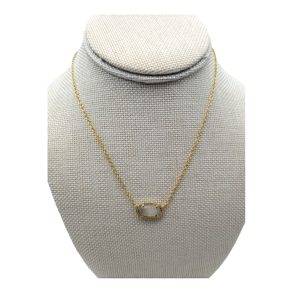 Kendra Scott Elisa Gold Pendant in Mother of Pearl with Dust Bag - Picture 1 of 8
